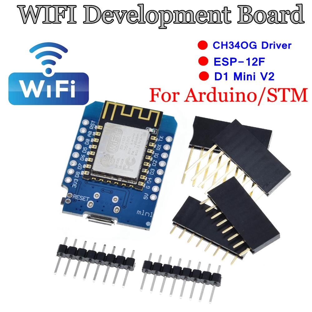 Bộ Bo Mạch Phát Triển Wifi Mini ESP8266 ESP-12 ESP-12F CH340G CH340 V2 USB WeMos D1 NodeMCU Lua IOT 3.3V Kèm Chân Cắm | BigBuy360 - bigbuy360.vn
