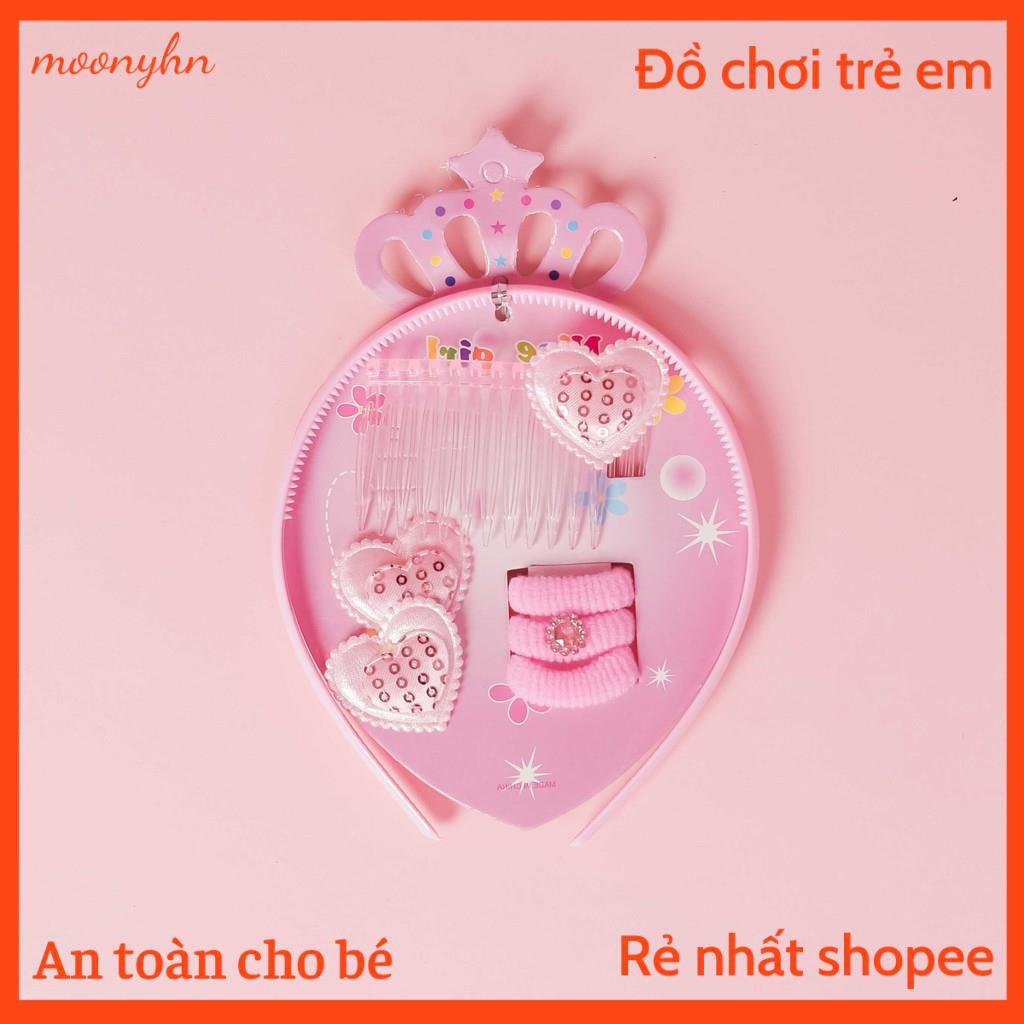 Set phụ kiện tóc màu hồng cho bé gái , tạo thêm sự đáng yêu cho các bé - W069925