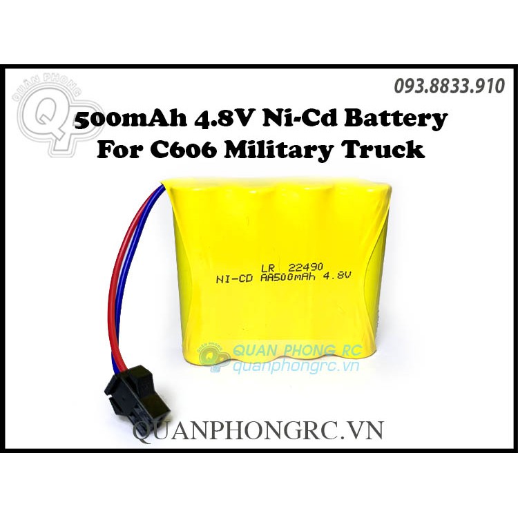 Pin Aa 500mAh 4S 4.8V Ni-Cd Battery For C606 RC Jeep Cars