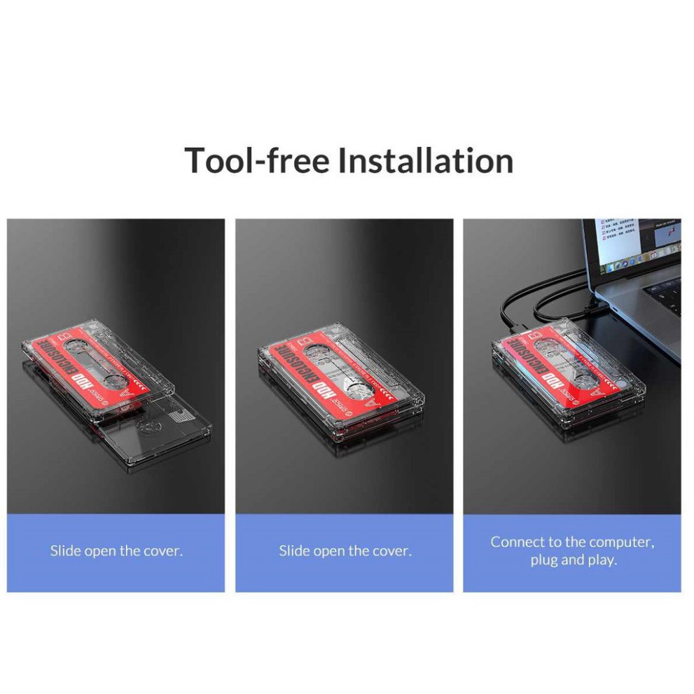 ZXC7 TYDB Hộp Ổ Cứng Hdd Box ORICO 2.5" 2139U3, USB 3.0 (trong suốt) - Bảo hành CHÍNH HÃNG 1 NĂM 44 ZXC7