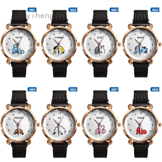 Đồng hồ kim loại chống nước họa tiết hoạt hình Bt21