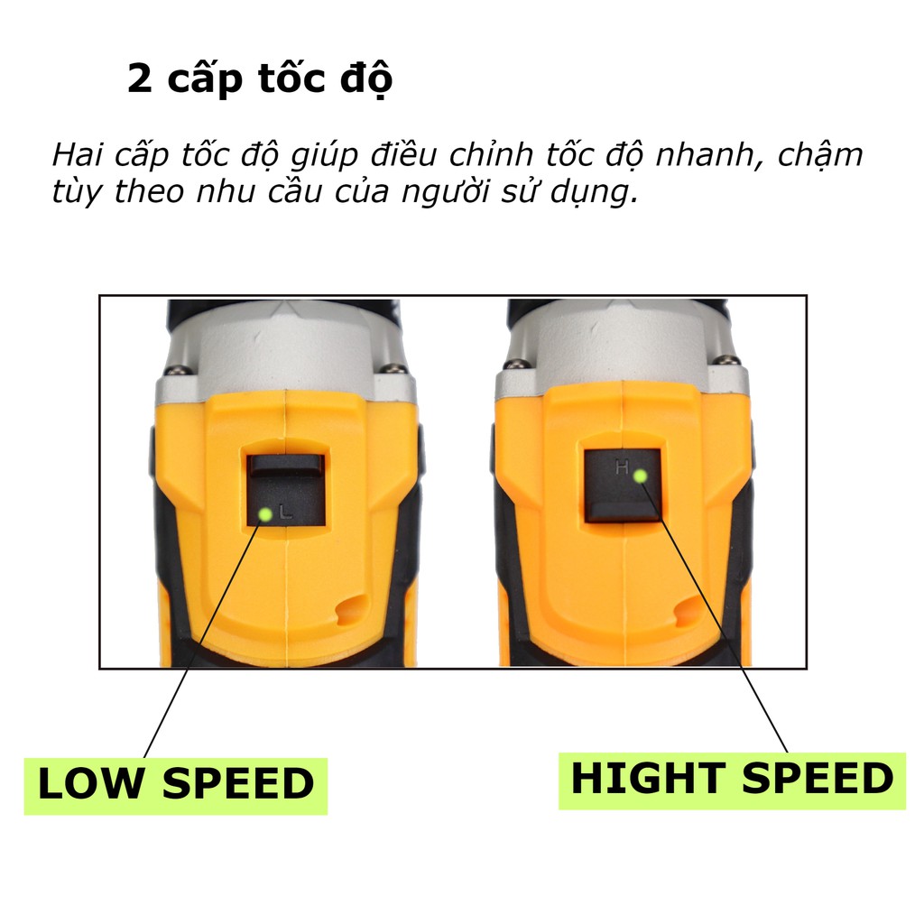 Máy khoan pin Dewal 118v đầu 13mm đa năng có búa không chổi than