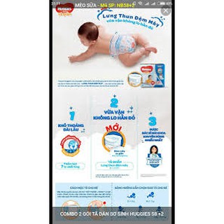 (Mẫu mới bọc kén con tằm)  Tã dán S56  Huggies