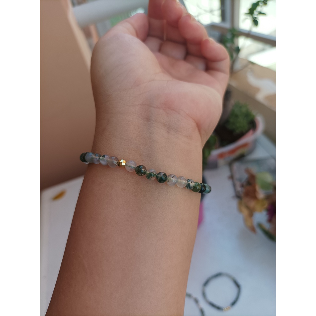 Vòng Tay Chuỗi Mã Não Rêu 4ly - Moss Agate Bracelet