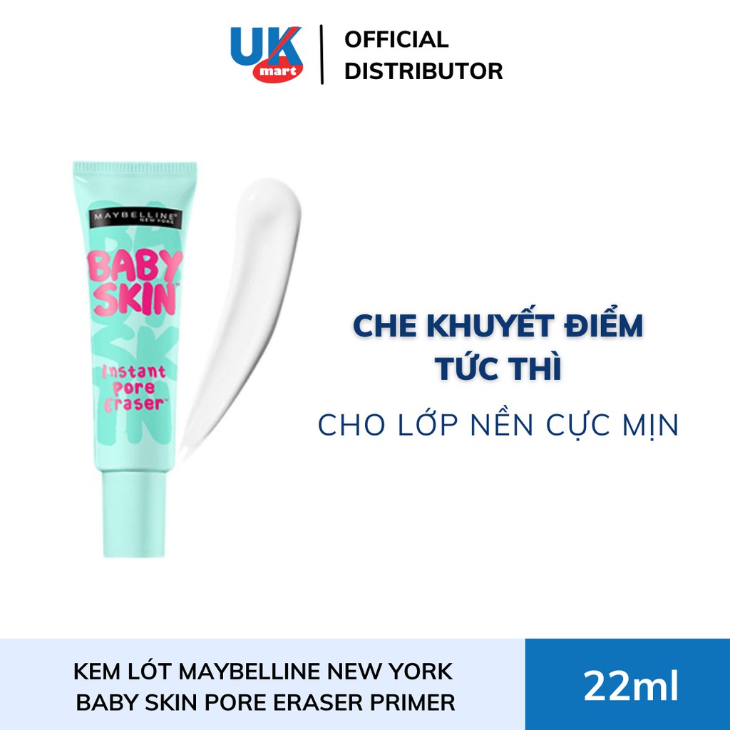 Kem Lót Mịn Da Che Khuyết Điểm Maybelline New York Baby Skin Pore Eraser Primer 22ml