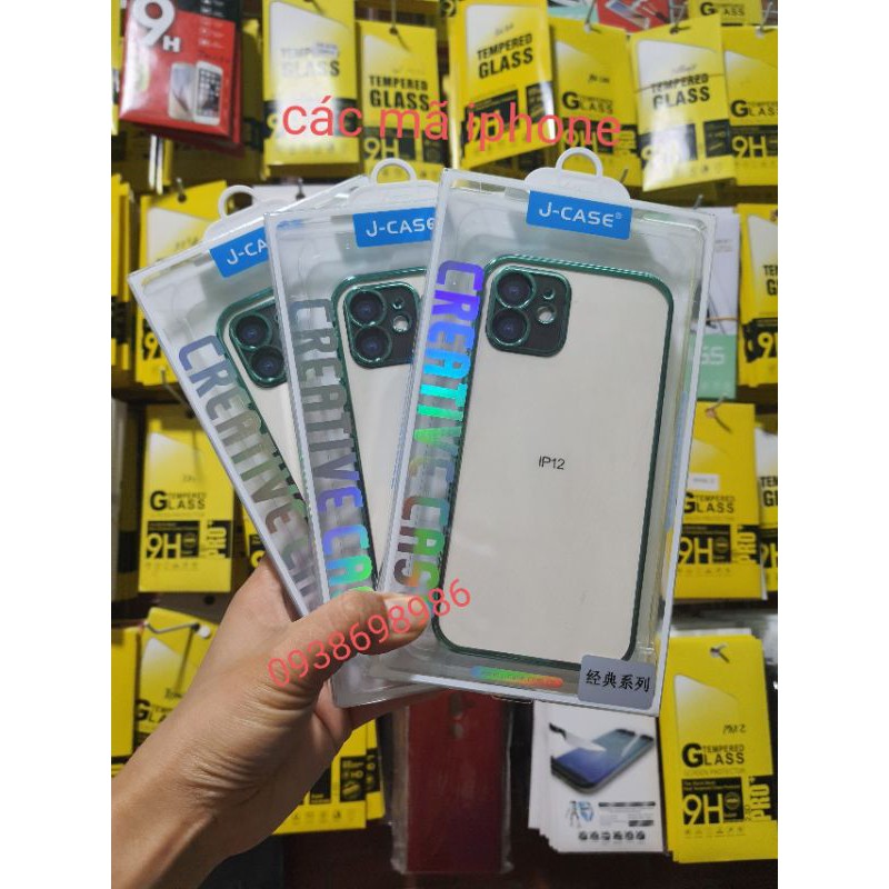 ốp lưng lưng trong viền màu iphone 12 pro max / 12 pro / 12 / 12 mini / 11 pro max / 11 pro / 11 siêu bảo vệ hiệu J-case