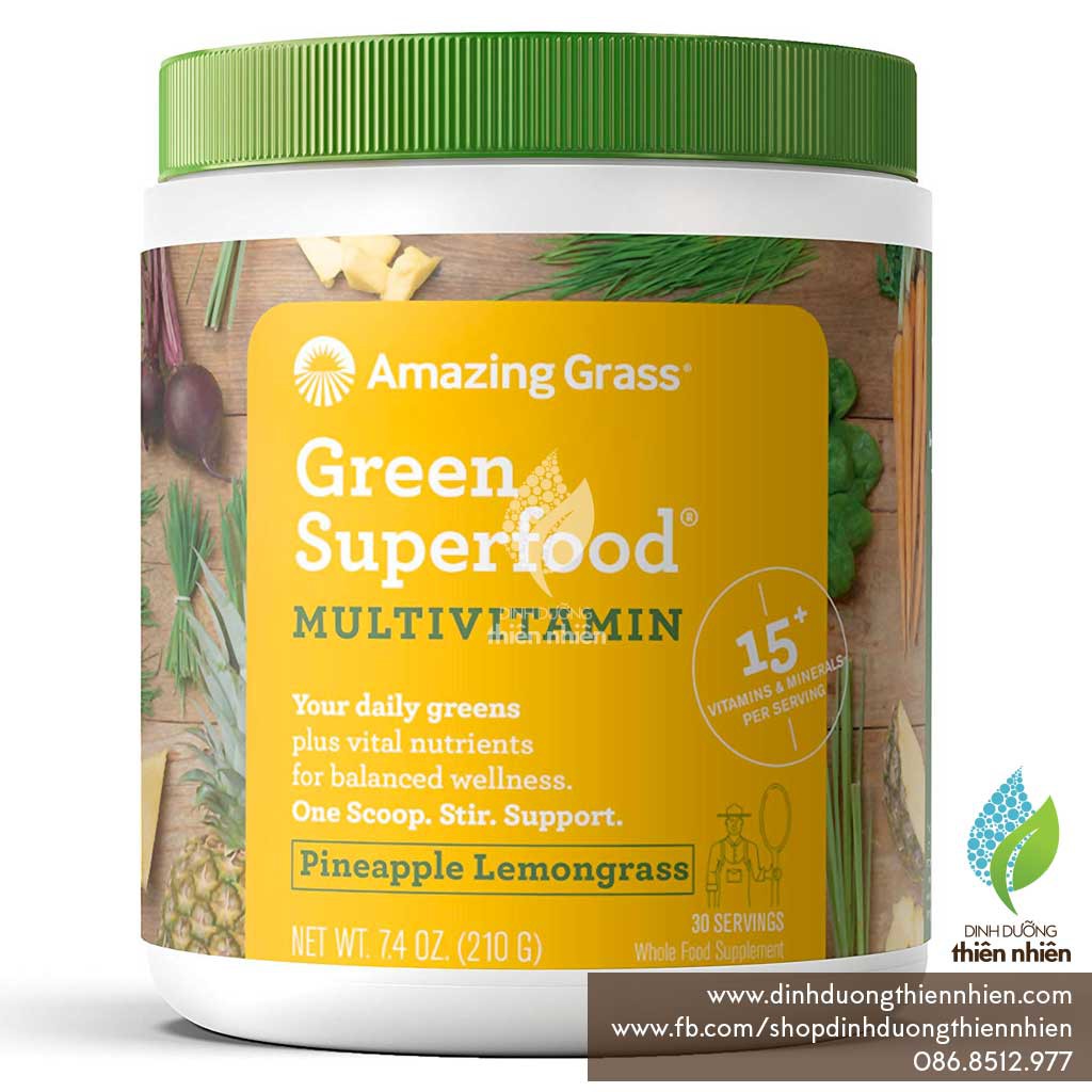 Hỗn Hợp Bột Uống Rau Củ Quả Hữu Cơ Amazing Grass Green Superfood