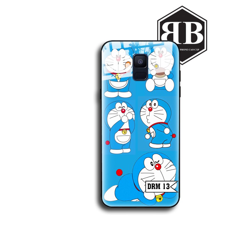 Ốp lưng kính cường lực SAMSUNG A5 2018 A8 2018 / A6 2018 / A6 PLUS A6+ / A8 PLUS A8+ hình doraemon