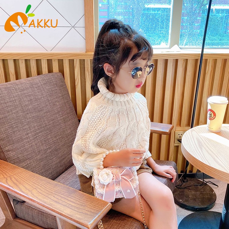 Túi Đeo Chéo Hình Nơ Đính Ngọc Trai Dễ Thương Cho Bé Gái