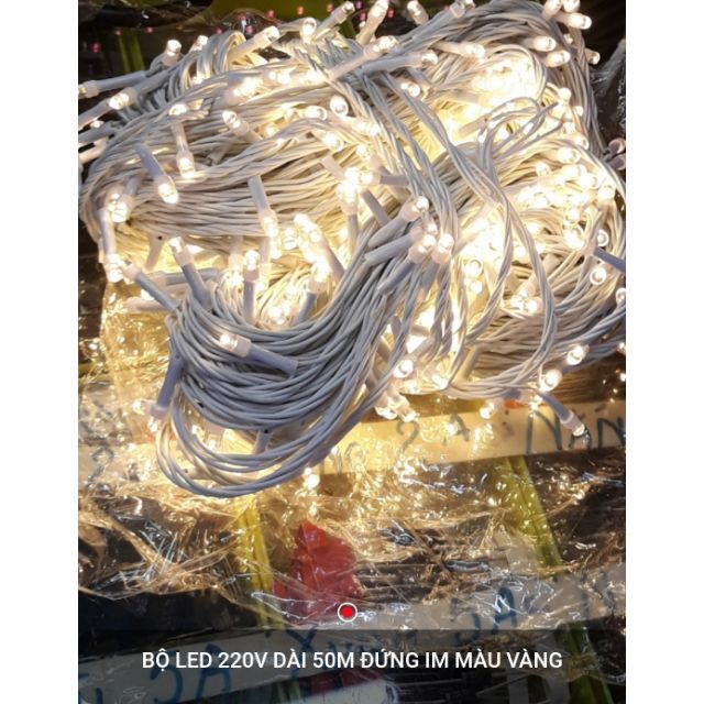 Bộ led dài 50m điện 220v đứng im màu vàng nắng