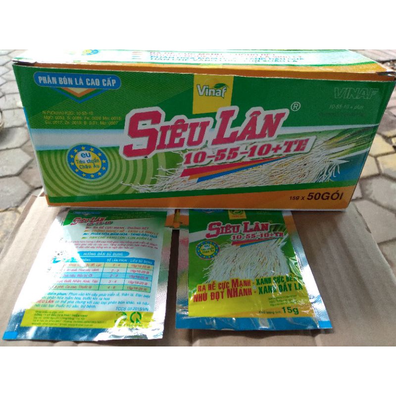 1 HỘP 50 GÓI SIÊU LÂN 10-55-10 GÓI 15G