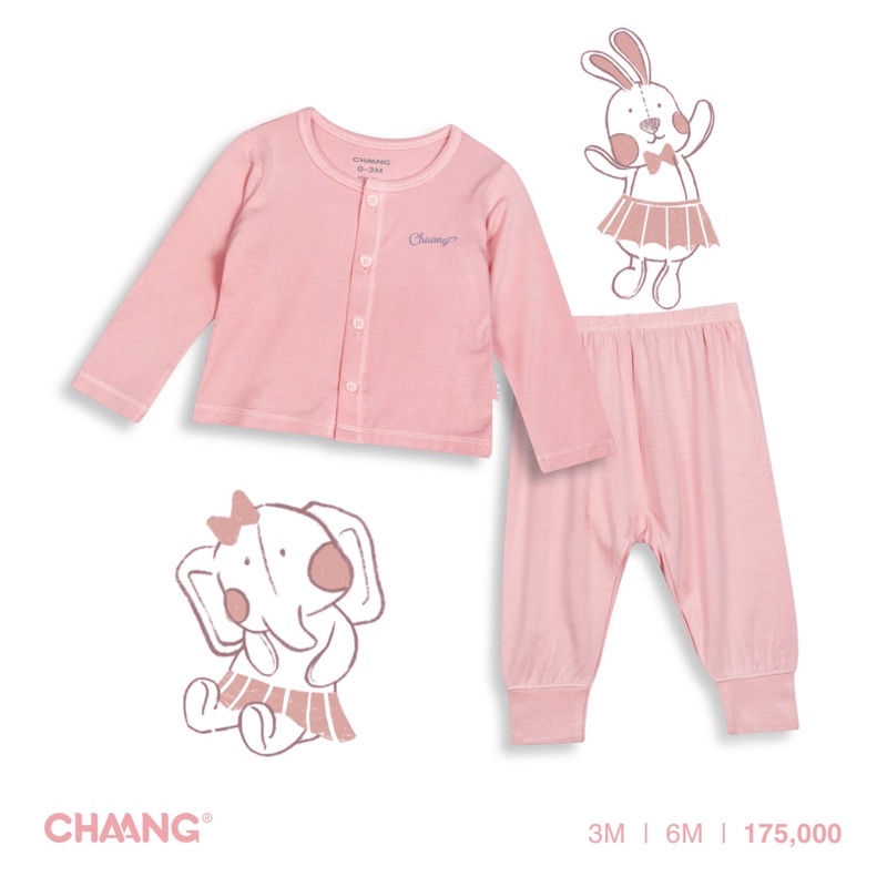 Bộ cài thẳng Chaang sơ sinh bé trai bé gái SS2022D05