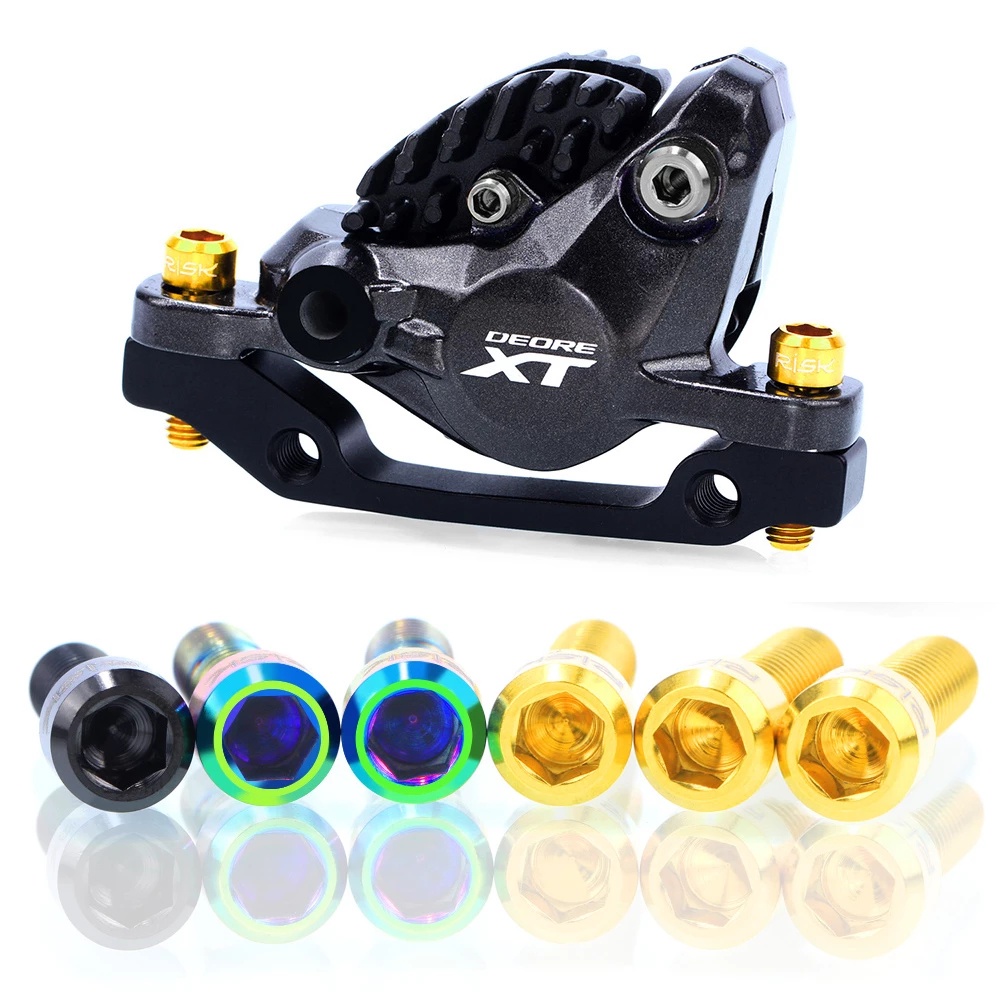 Set 4 Ốc Vít M6*18mm M6*20mm Bằng Hợp Kim Titan Cho Phanh Đĩa Xe Đạp