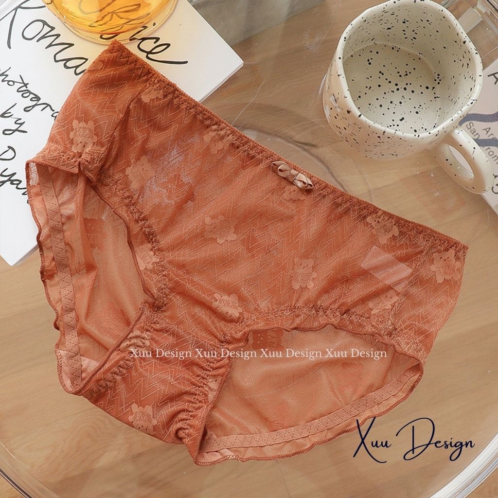 Quần lót ren sexy xuyên thấu đính nơ họa tiết gấu bear sexy gợi cảm - Wexuu Design QC51