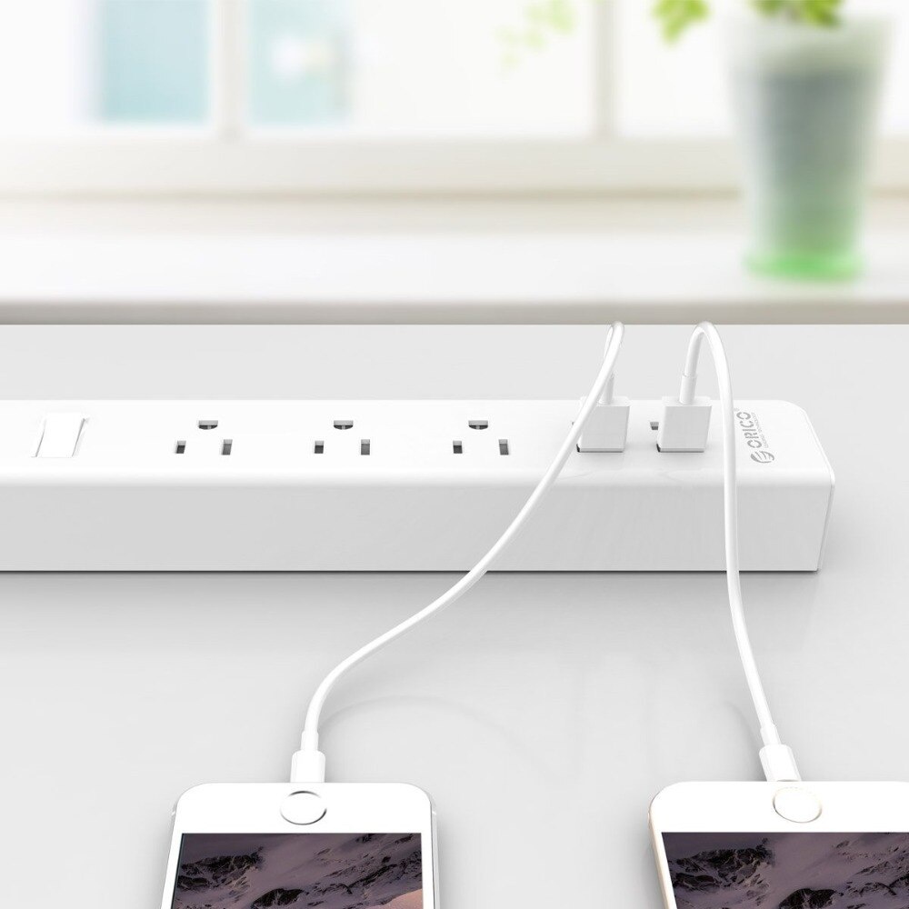 Orico HPC-3A4U Ổ cắm sạc thông minh 3 ổ Cắm AC và 4 cổng USB sạc điện thoại - Hàng chính hãng