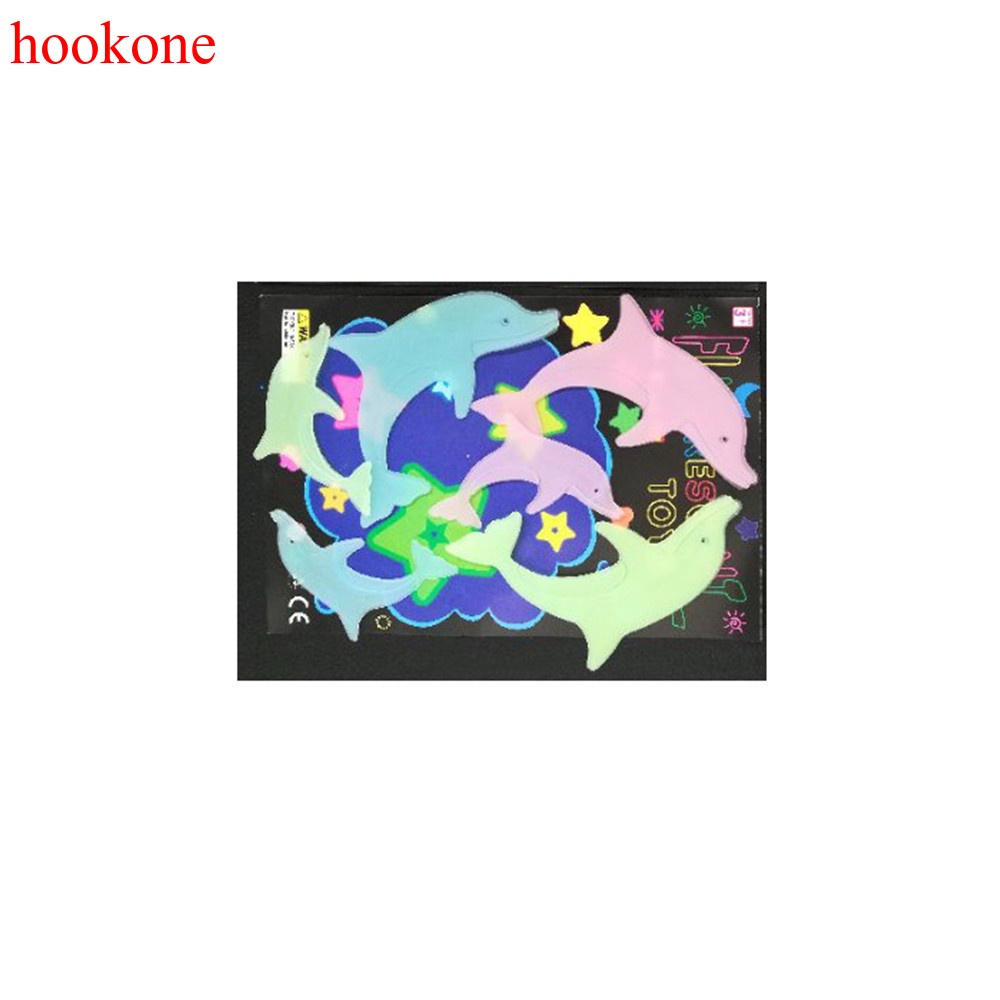 1 bộ sticker dán tường hình ngôi sao và mặt trăng 3D phát sáng trong đêm dùng trang trí phòng trẻ em