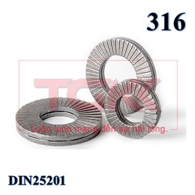 Long đen chống xoay (Nord-Lock) inox 316L M3-M20