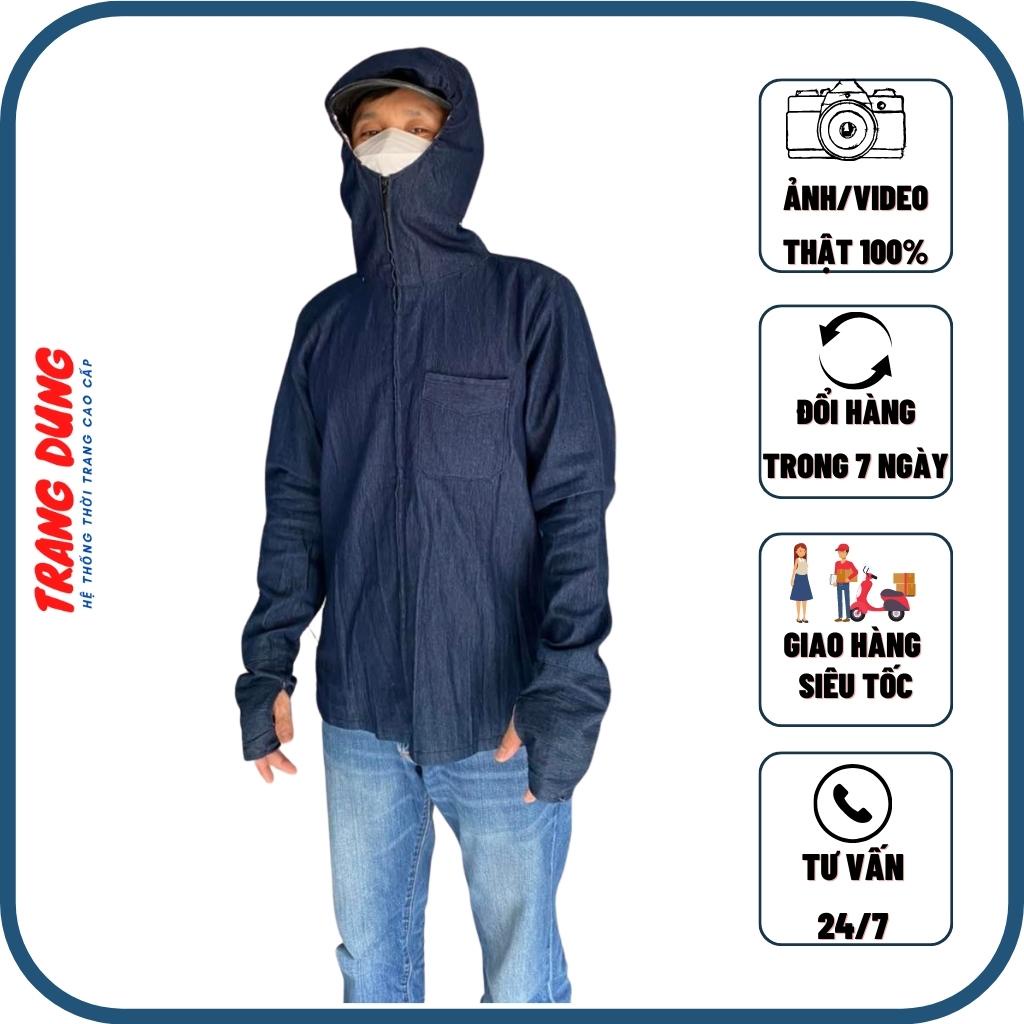 Áo Chống Nắng Nam Chất Vải Bò Jean Cao Cấp - Co Giãn - Dày Dặn - Chống Tia UV Gây Hại Cho Da