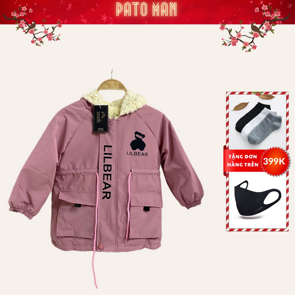Áo khoác cho bé, áo gió lông cừu 3 lớp cho bé hình ngộ nghĩnh cho bé gái từ 1-5 tuổi có tai thỏ cực đáng yêu