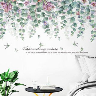 Decal Tranh Dán Tường Hàn Quốc Không Gian Xanh - hoa tím B1011