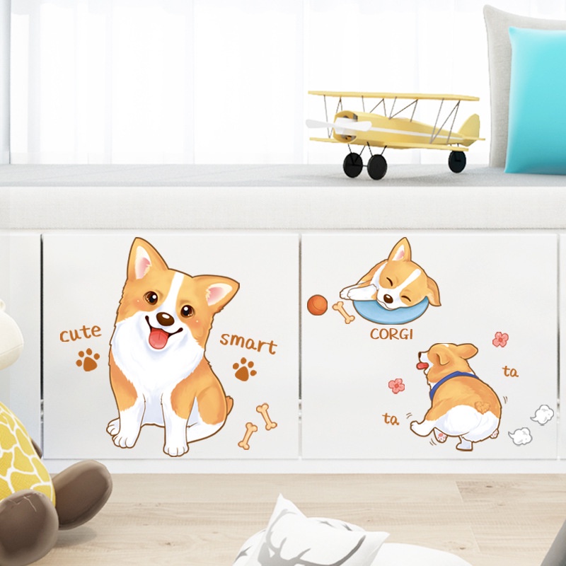 Decal dán tường DECOR, Tranh dán tường hình Chú Cún cute