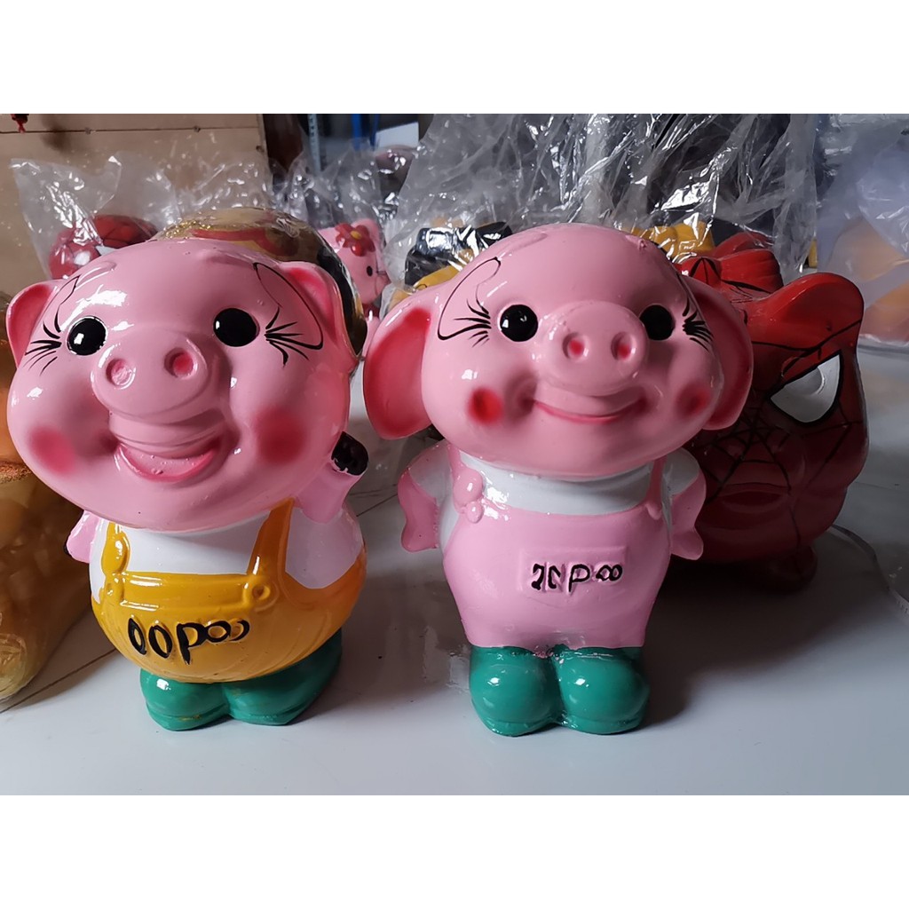 Heo đất tiết kiệm size bi PINK003-3 Pink Xinh Decor nhiều mẫu người nhện, heo hồng, kitty, doremon