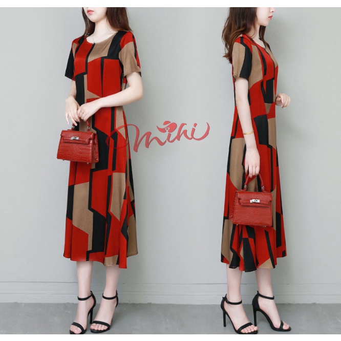 Váy Đầm cho người lớn tuổi Họa Tiết Dáng Dài V4a - Thời trang trung niên cho mẹ trung tuổi U40 U50 đẹp giá rẻ Bigsize | BigBuy360 - bigbuy360.vn