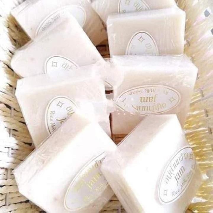 Xà Phòng Cám Gạo bánh lớn 65g ⚜️FREESHIP⚜️ Xà Phòng Trắng Da Thái Lan Jam Rice Milk Soap