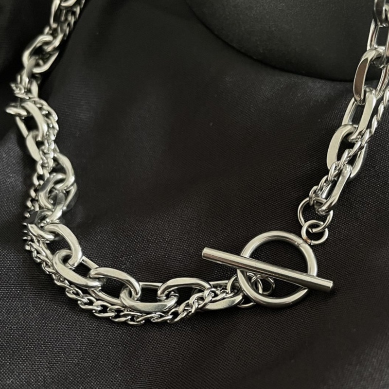 Vòng cổ Nhiều Lớp Bằng Thép Titan Phong Cách hip hop Cho Nam Và Nữ