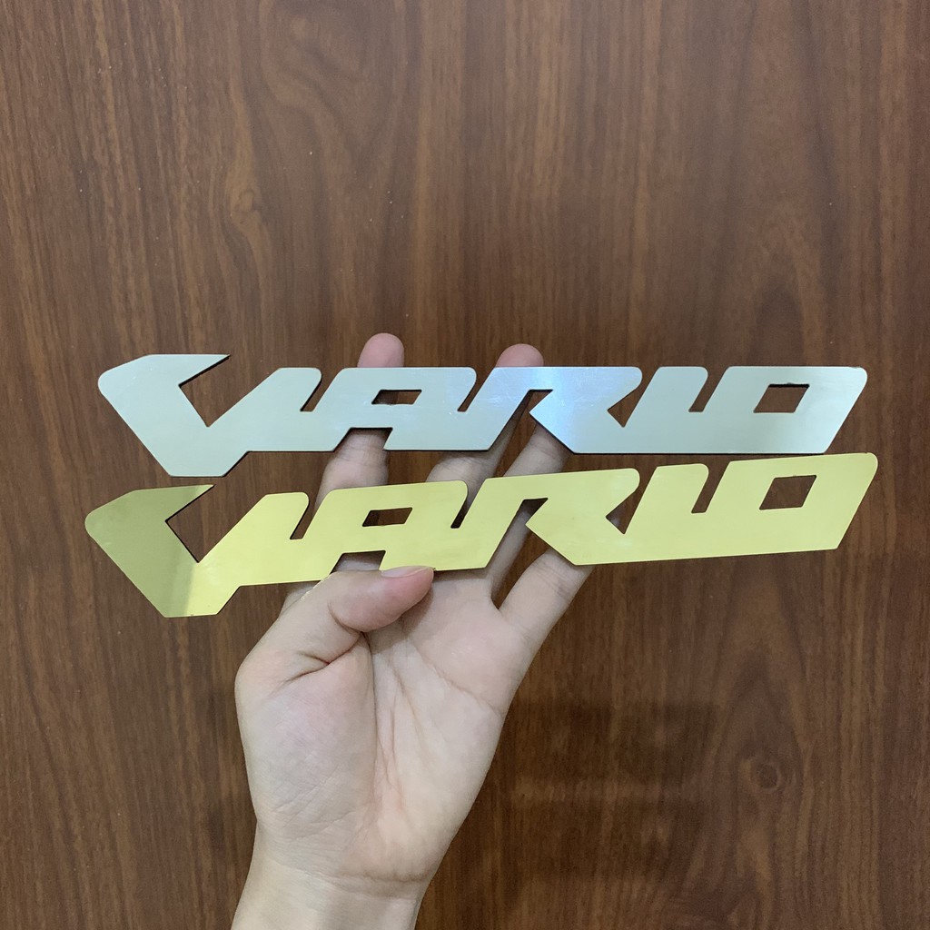 Bảng Tên Xe Máy Vario Nguyên Khối - Bảng Inox phay xước tráng gương cực bóng