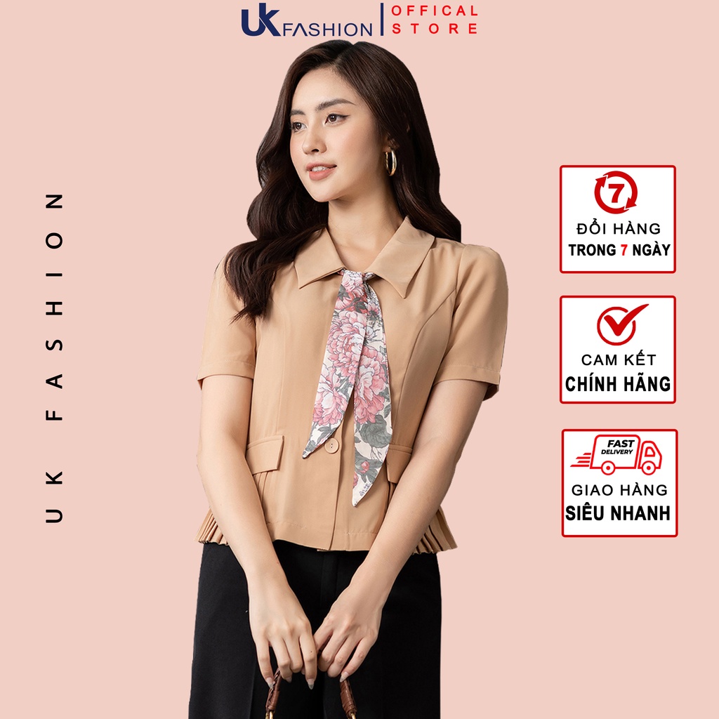 Áo Sơ Mi Kí Giả Thời Trang Công Sở Nữ 2 Nắp Túi UK Fashion Chất Vải Cao Cấp, Co Giãn Nhẹ, Không Nhăn Xù NKSM2201022