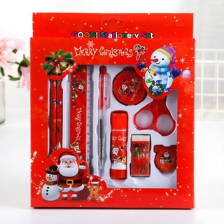 Set dụng cụ học tập quà tặng giáng sinh cho bé set 9 món dụng cụ học tập momomart