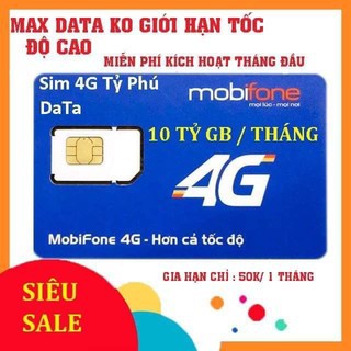 SIM MAX DATA 4G  -Free Tháng Đầu-Sim 4G Mobifone DIP50