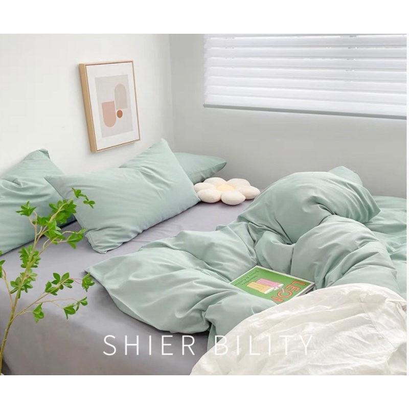 Bộ chăn ga cotton tc notag, sét chăn gối drap giường TC 4 món