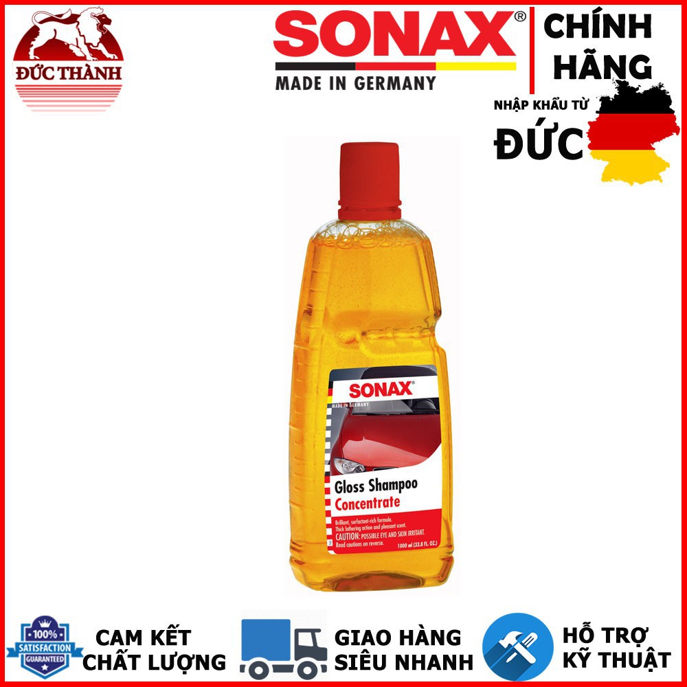 Nước rửa xe Sonax Gloss Shampoo 1lit + tặng khăn lâu xe chuyên dụng xanh hoặc vàng 314300