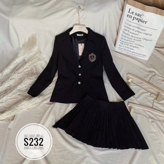Bigsize Set vest xếp li S232
