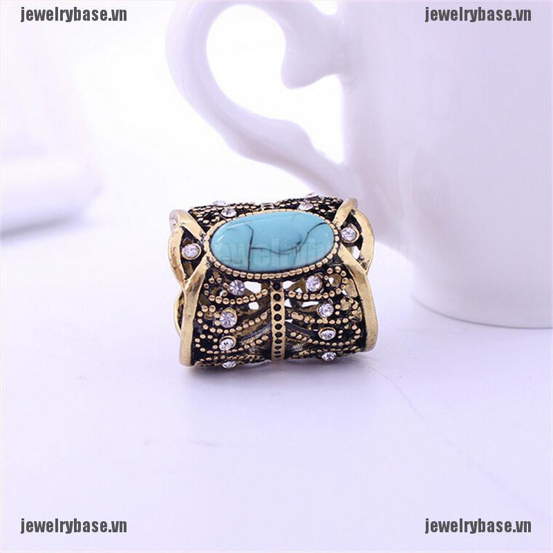 [Base] Fashion Bohemia Vintage Bronze Silver Plated Turquoise Brooch Scarf Clip Jewelry [VN]