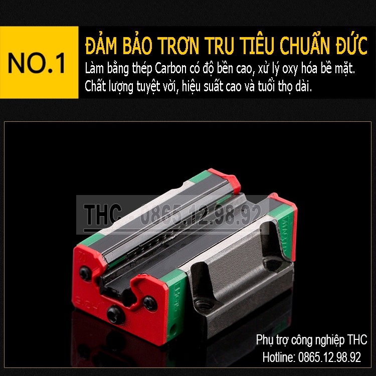 Bộ Thanh Ray Trượt Vuông 15 20 25mm Loại Tốt. Con Trượt Bi Trượt Vuông Dẫn Hướng CNC Trơn Tru Không Giật Không Kẹt.