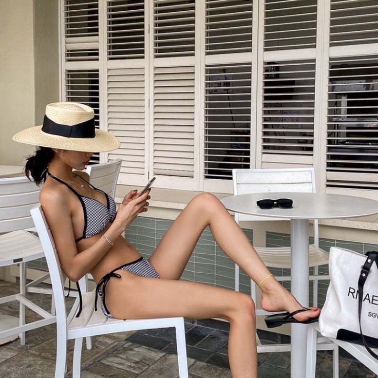 Bikini 2 mảnh sexy hở lưng LUHAZO đồ bơi nữ đi biển kiểu Hàn Quốc 2 dây 2663 K4T1-2