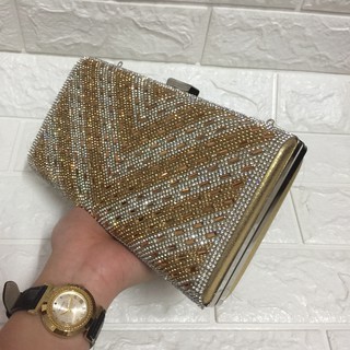 Ví Cốp Đính Đá Cầm Tay Thời Trang Mới (22x12)