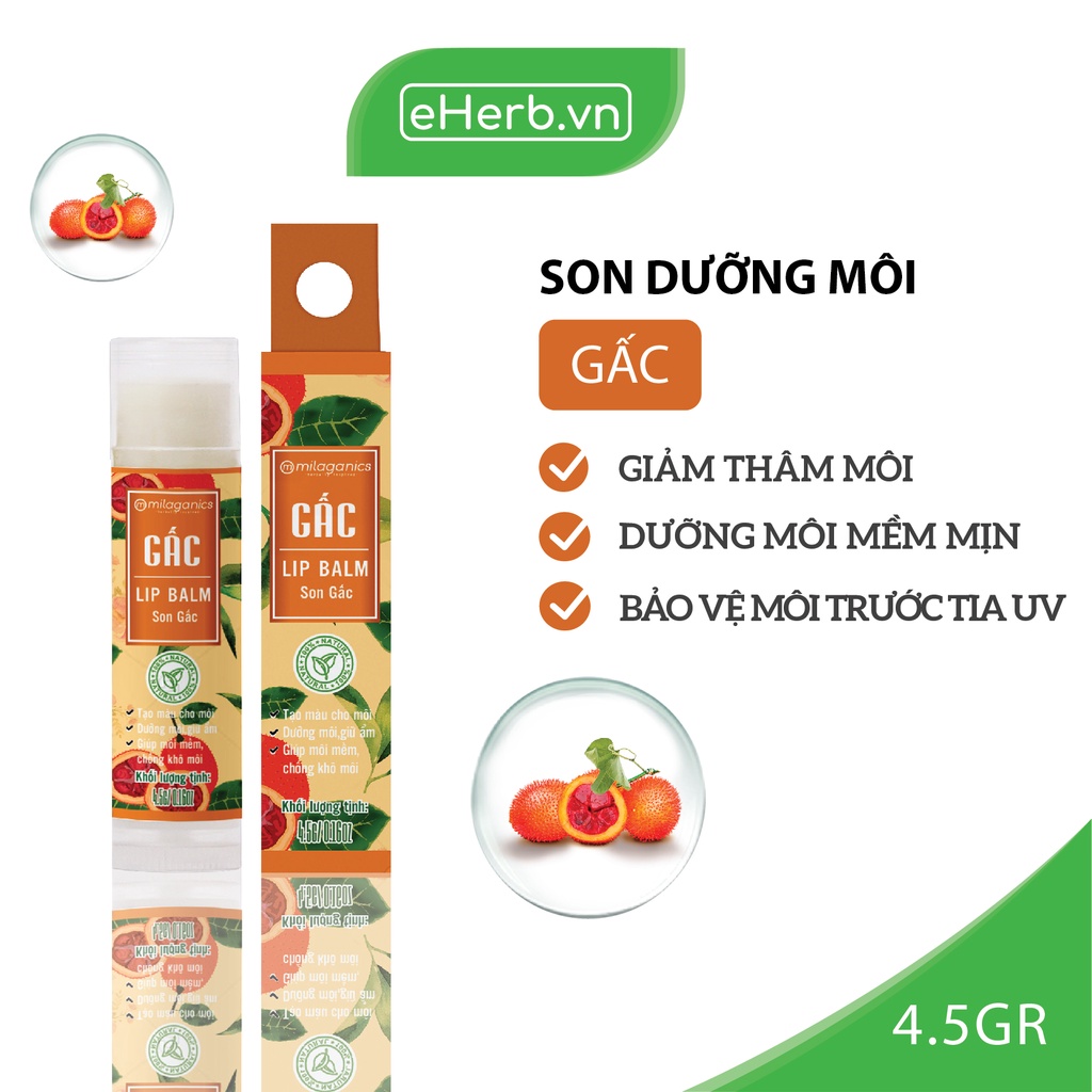 Combo Mascara Dầu Dừa Nguyên Chất Dưỡng Dài Mi &amp; Son Gấc Ngừa Thâm Môi MILAGANICS (10ml/ Combo)