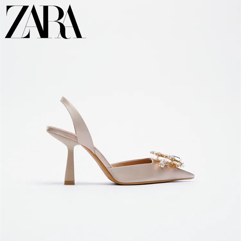 Zara Giày Mũi Nhọn Đính Đá Thời Trang Dành Cho Nữ