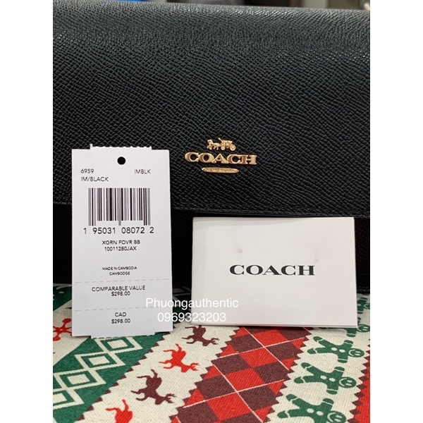 Túi Coach đen đeo dc 2 kiểu belt và chéo AUTHENTIC