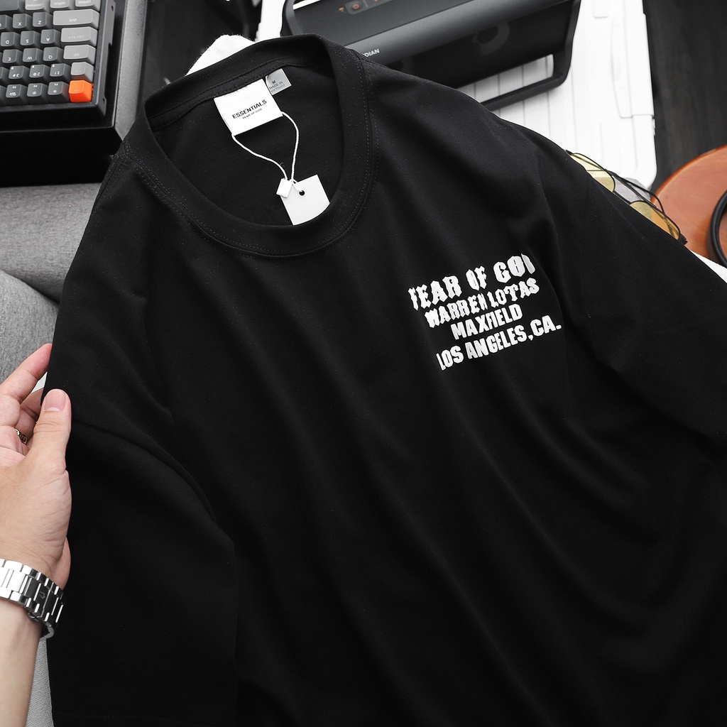 Aó thun nam cổ tròn ngắn tay ESSENTIALS Fear of God ,Form OVER,chất vải cotton loại 1 co dãn,Hàng vnxk