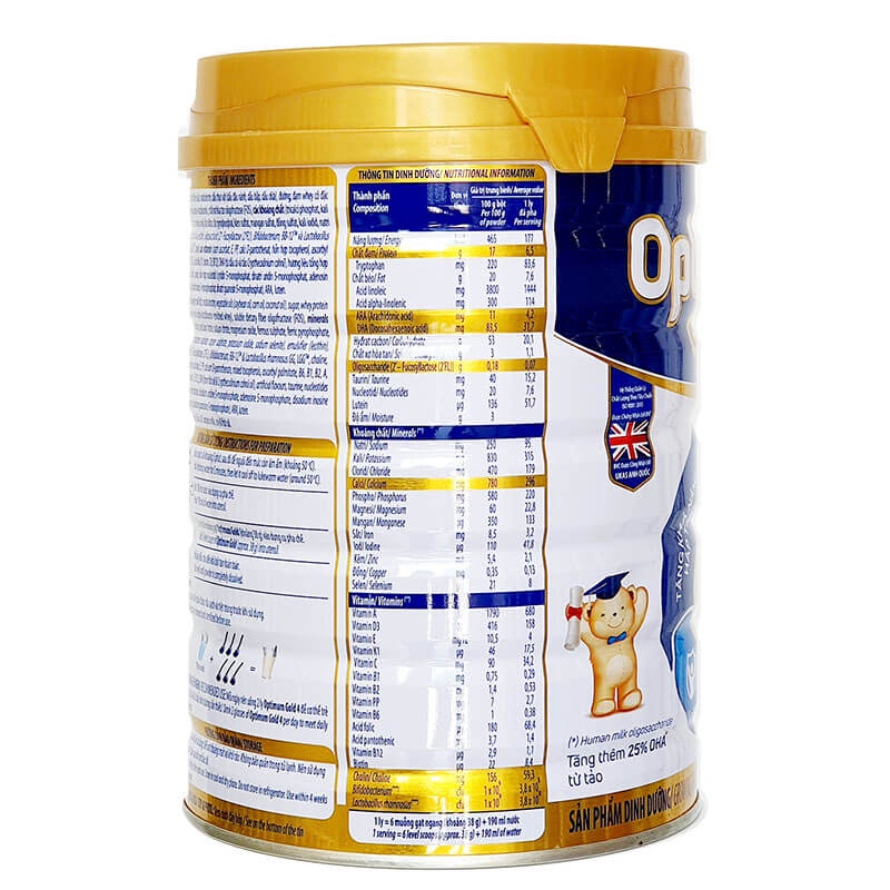Sữa bột Optimum Gold 4 - Hộp Thiếc 850g