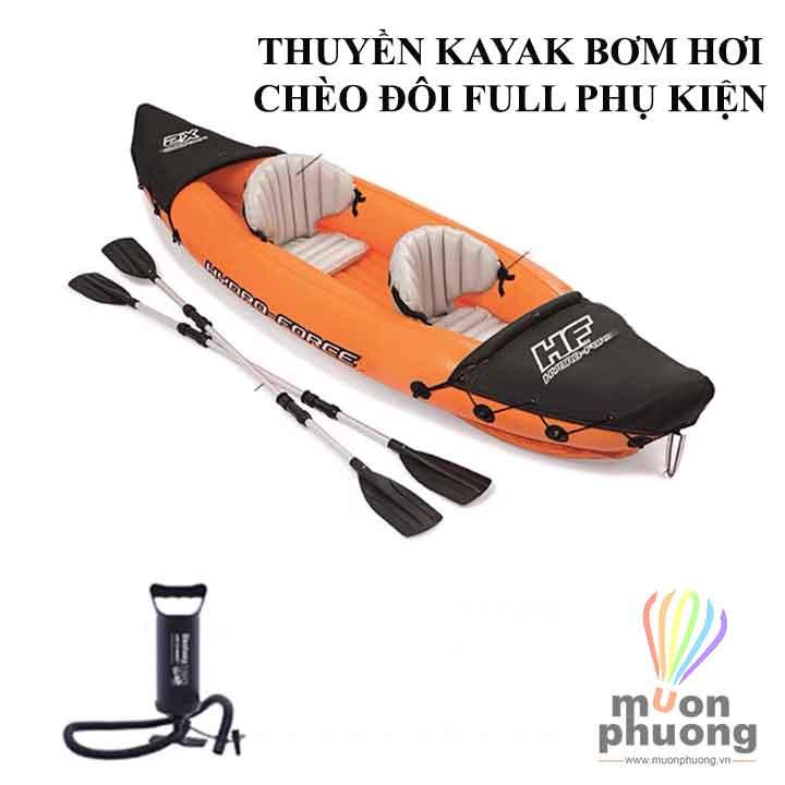 Thuyền kayak bơm hơi 3,2m Bestway thiết kế 3 khoang khí là phụ kiện thể thao dã ngoại tuyệt vời - MUÔN PHƯƠNG SHOP
