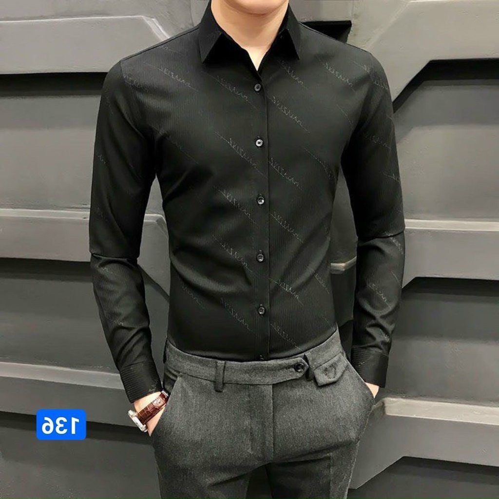 Áo Sơ Mi Nam Họa Tiết Dài Tay Vải kate Lụa, Sơ Mi Nam Mẫu Mới Form Dáng Hàn Quốc beautifulgilr J06