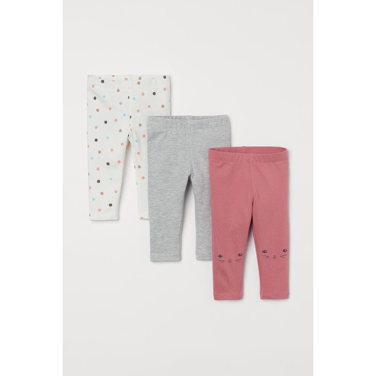 Set 3 quần legging đỏ kẻ HM H&M _ hàng chính hãng Anh