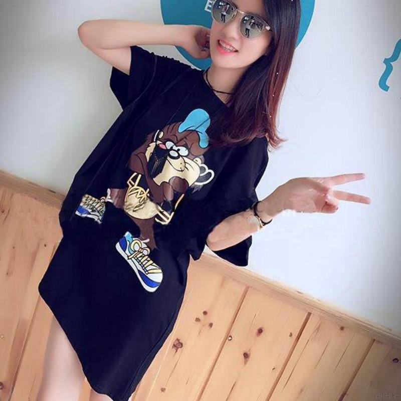 FREESHIP ĐƠN 99K_ Đầm suông in hình hoạt hình có size lớn cho nữ