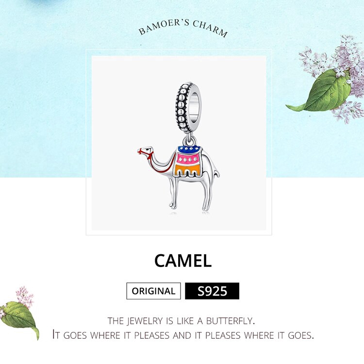 Hạt Xỏ Vòng Tay Bamoer Bạc 925 Hình Lạc Đà Tráng Men 3mm